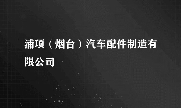 浦项（烟台）汽车配件制造有限公司