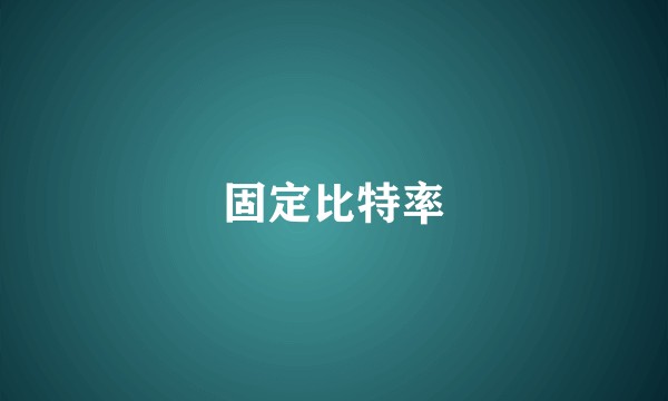 固定比特率