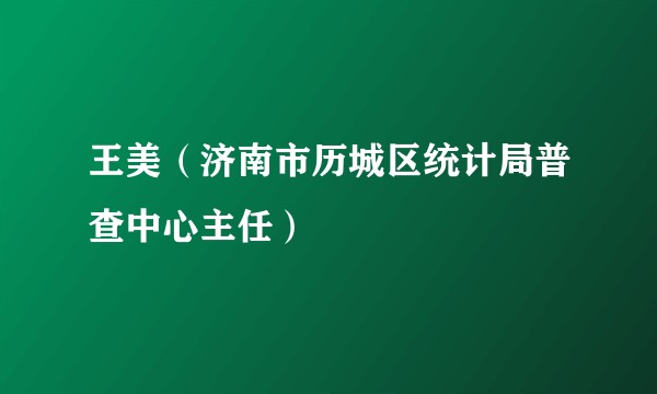 王美（济南市历城区统计局普查中心主任）