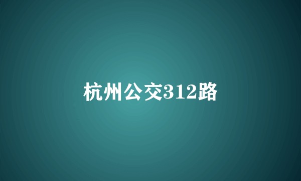 杭州公交312路