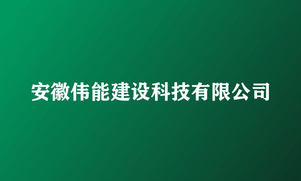 安徽伟能建设科技有限公司