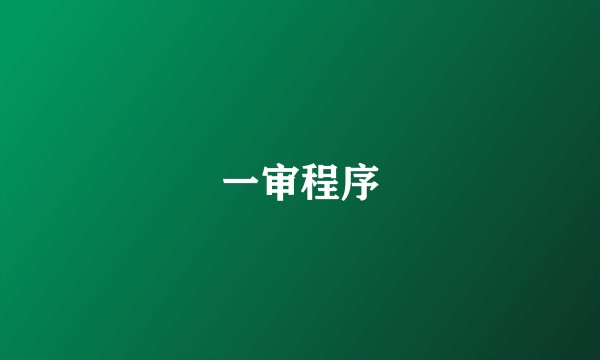 一审程序