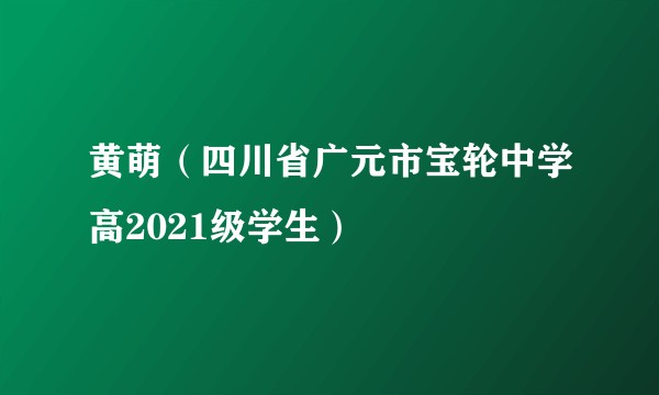 黄萌（四川省广元市宝轮中学高2021级学生）