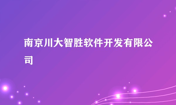 南京川大智胜软件开发有限公司