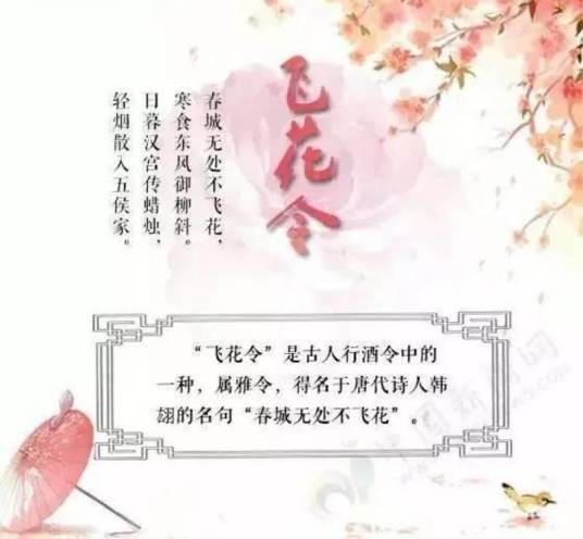 飞花令（古人行酒令时的一个文字游戏）