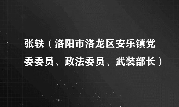 张轶（洛阳市洛龙区安乐镇党委委员、政法委员、武装部长）