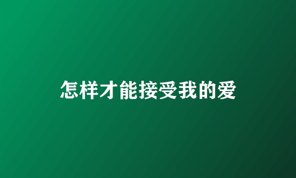 怎样才能接受我的爱