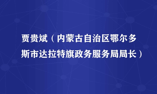 贾贵斌（内蒙古自治区鄂尔多斯市达拉特旗政务服务局局长）