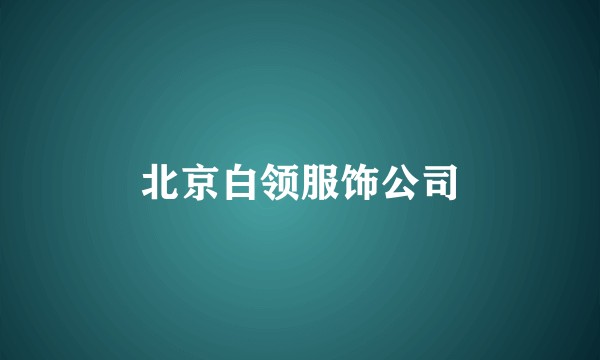 北京白领服饰公司