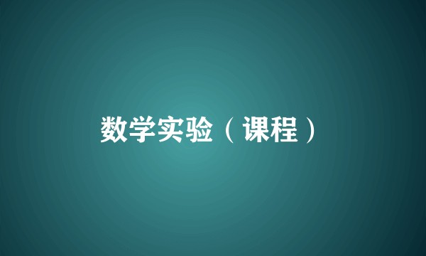 数学实验（课程）