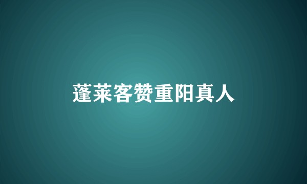 蓬莱客赞重阳真人