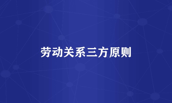 劳动关系三方原则