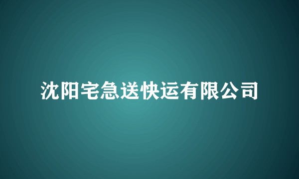 沈阳宅急送快运有限公司