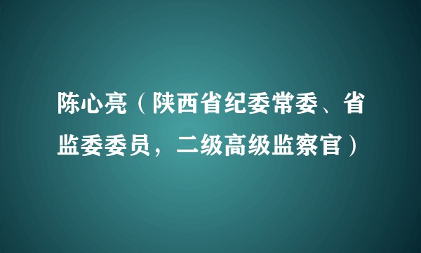 陈心亮（陕西省纪委常委、省监委委员，二级高级监察官）