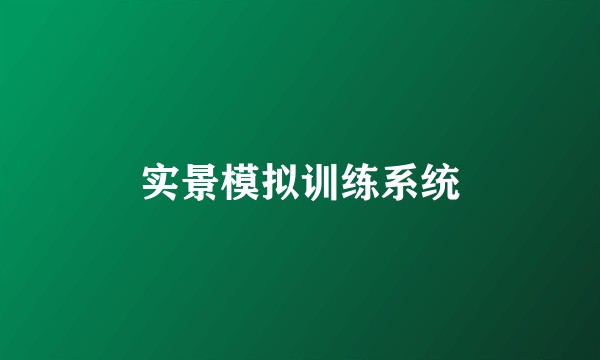 实景模拟训练系统