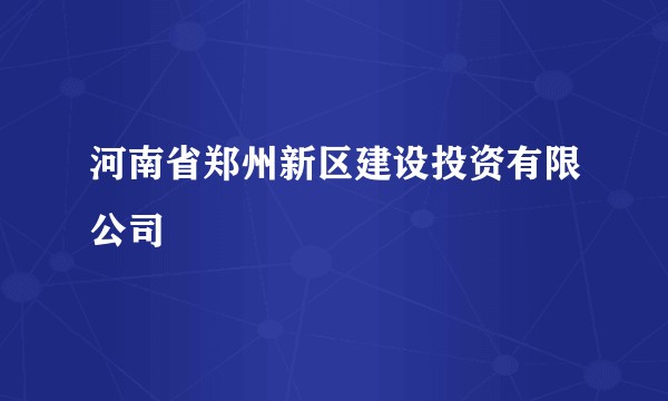 河南省郑州新区建设投资有限公司