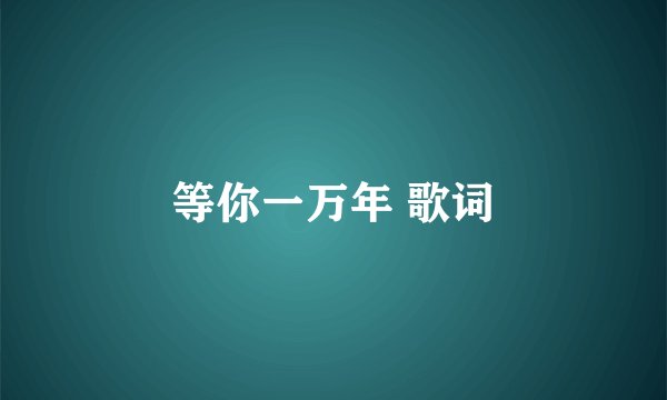 等你一万年 歌词