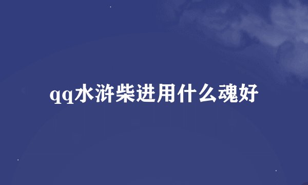 qq水浒柴进用什么魂好