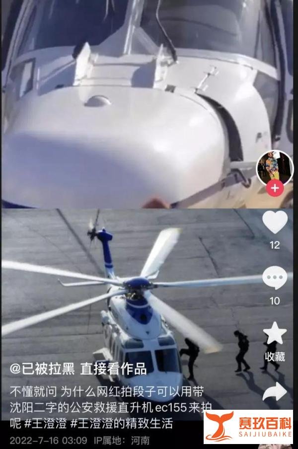 白手起家?王澄澄疑用警用飞机拍段子高调炫富遭翻车