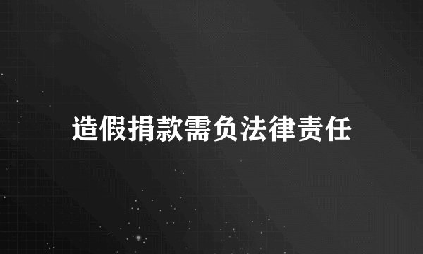造假捐款需负法律责任