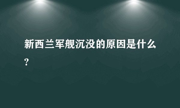新西兰军舰沉没的原因是什么?