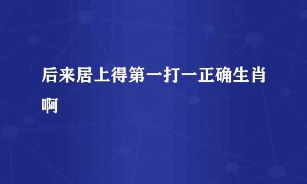 后来居上得第一打一正确生肖啊