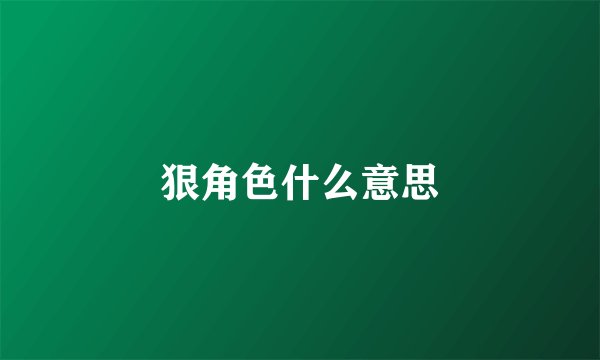 狠角色什么意思