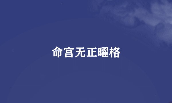 命宫无正曜格