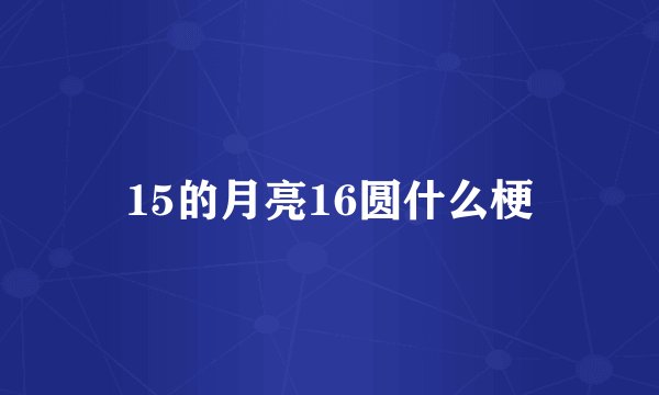 15的月亮16圆什么梗