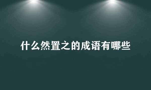 什么然置之的成语有哪些