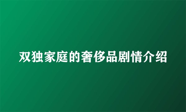 双独家庭的奢侈品剧情介绍
