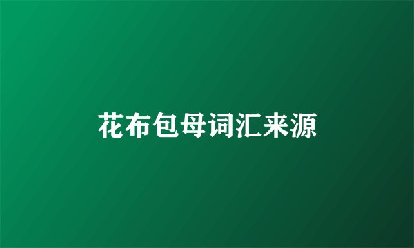 花布包母词汇来源