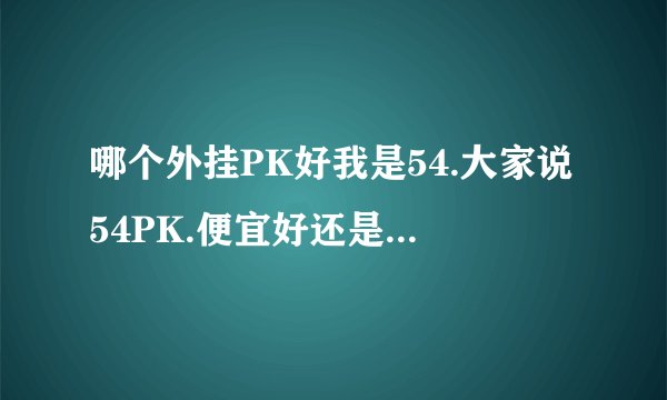 哪个外挂PK好我是54.大家说54PK.便宜好还是幻想好?