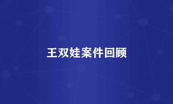 王双娃案件回顾