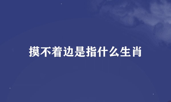 摸不着边是指什么生肖