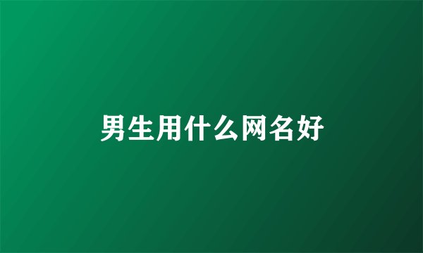 男生用什么网名好