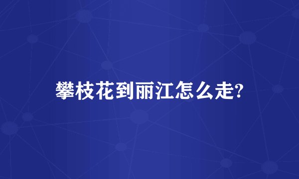攀枝花到丽江怎么走?