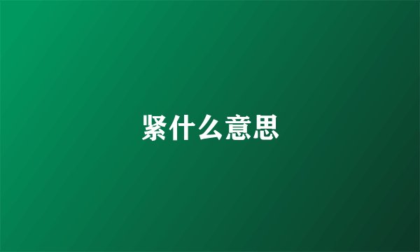 紧什么意思