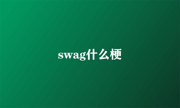 swag什么梗