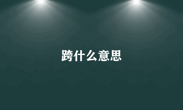 跨什么意思