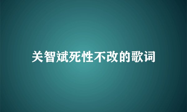 关智斌死性不改的歌词