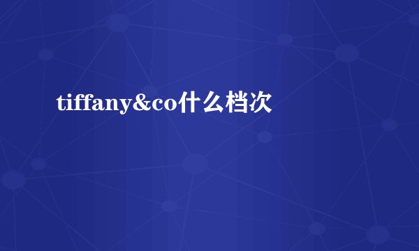 tiffany&co什么档次
