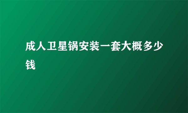 成人卫星锅安装一套大概多少钱