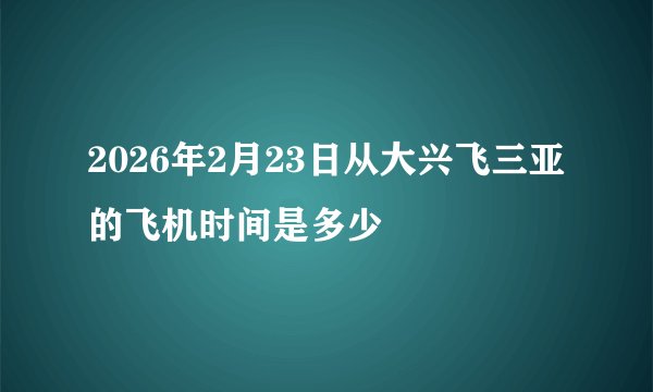 2026年2月23日从大兴飞三亚的飞机时间是多少