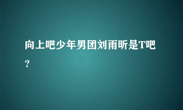 向上吧少年男团刘雨昕是T吧？