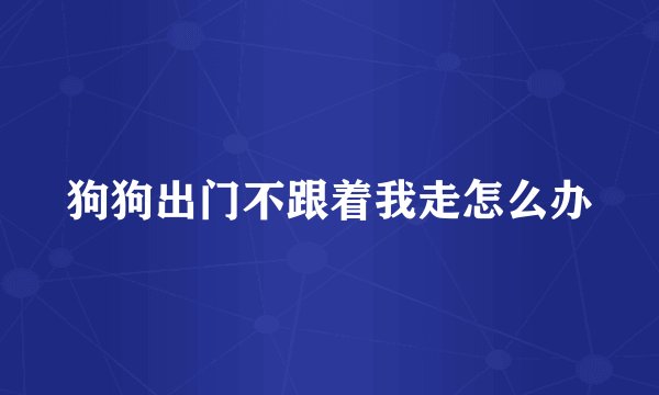 狗狗出门不跟着我走怎么办