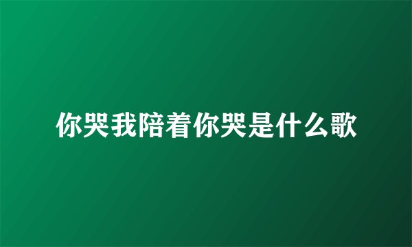 你哭我陪着你哭是什么歌