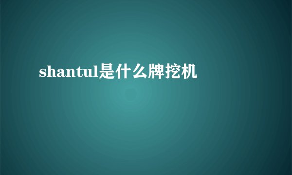 shantul是什么牌挖机