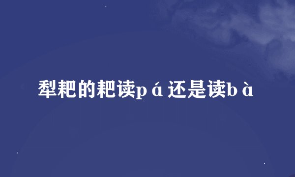 犁耙的耙读pá还是读bà