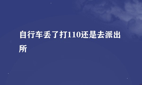 自行车丢了打110还是去派出所